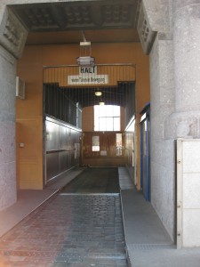 The elevator to take you down into the tunnel and back up.  Holds 130 people or maybe 2 cars.