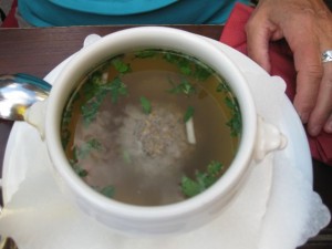 Liver dumpling soup