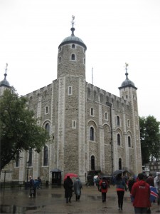 White Tower - the original core of the tower - now the armoury display.