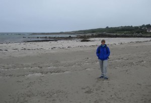 The shore at low tide.