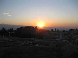 Sunset over the ruins