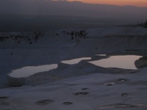 Tavertine pools at sunset