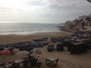 Fishing boats below our window