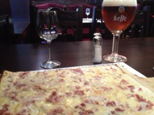 Flammekuche with Leffe Rituel