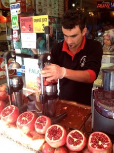 Fresh squeezed pomegranate juice