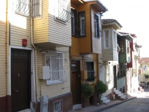 Ottoman architecture - wooden houses with the pop-out windows on the second floor