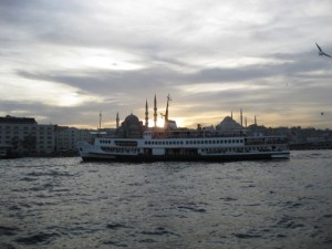 Cruise ship - rather like the Wolfe Island ferry but no cars