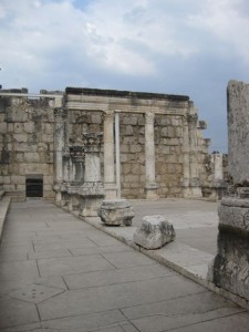 Ruins of a 4th century synagogue beside the church