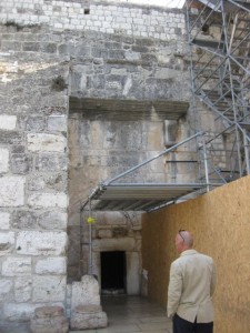 Entrance gate to the church - made successively smaller by each governors of the site - Byzantine, Crusader, Orthodox etc