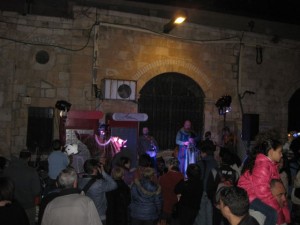 Street performers during the Medieval festival held on Thursday night.