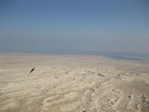 Hazy view of the Dead Sea