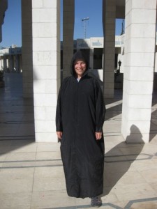 The flattering cloak I had to wear to enter the mosque