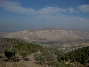 Border lands between Syria, Jordan, and Israel with Lebanon in the background