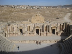 The main amphitheater with a view of the new city near by