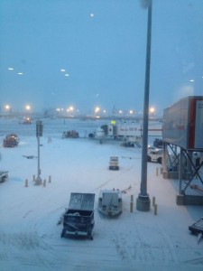 Snowy start at Pearson Airport