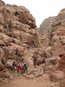 Starting the 900 stair climb up to the "Monastery"