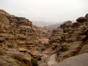 The view on the way up - almost at the top above the rock cliffs