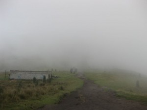 The path to the top of the volcano.