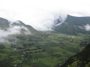 Pululahua volcano crater