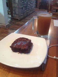 Amazing brownie with home made ginger ale