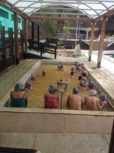 The hot pool full of lovely healthy minerals.