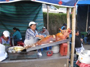 Suckling pig at one of the food stands - at least you know exactly what you are getting