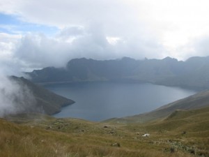 Mojanda Lake on the way up