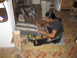 Backstrap loom - use of this loom predates the arrival on the Inca