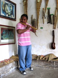 Demonstration of a bamboo flute