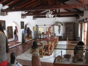 Dining room of his house filled with many works from his collection