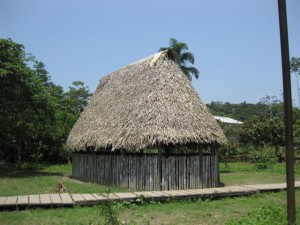 Cooking hut where the demonstrated how they make bread from yucca