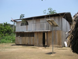 Shaman's house with solar panel