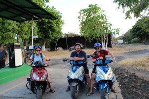 Al, John, and me on our scooters