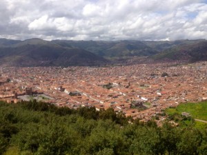 Cusco from the hilltop - Plaza de Armas is in the left side