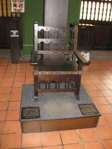 A saint's chair which helps women's fertility - I didn't sit on it!