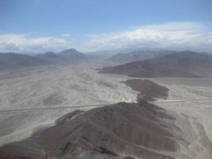 The dry sandy plane where most of the figures are bisected by the Panamerican Highway