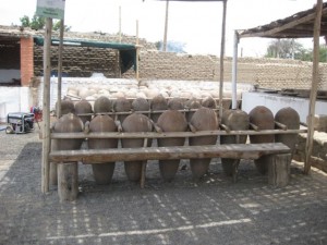 Clay jars full of juice fermenting