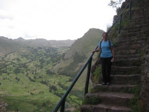 Walking the stairs and path back to town