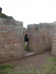 Paul loving the Inca masonry - build entirely without mortar