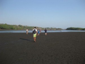 Walking back across the tidal flats on the way home